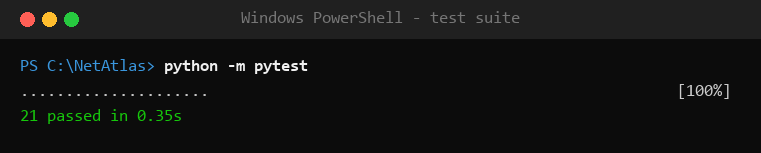 Test suite passing